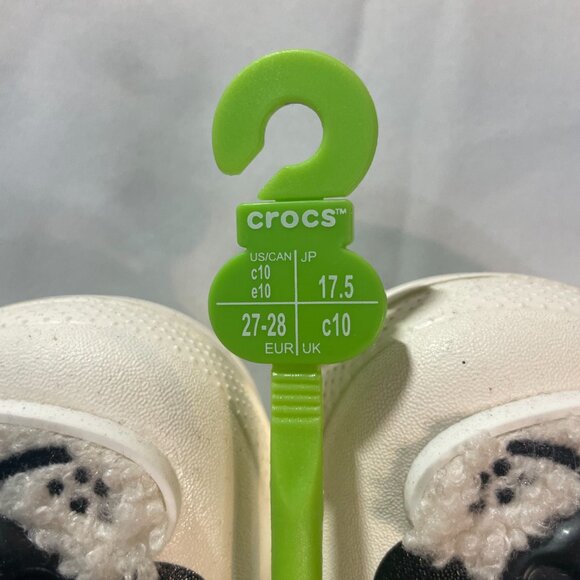 Crocs‎ Classic Lined IAM Panda Bear Clogs Sandals Size 10 White Black NWT - Picture 2 of 3